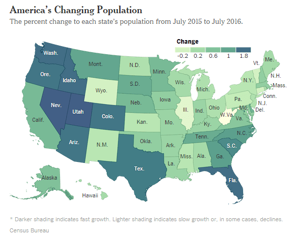 US Census Map Graphic: Six Important U.S. Population Trends That Will Shape America's Future