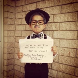 Photo of Child Dressed as 100-Year Old: Millions & Billions: Conceptualizing Large Numbers on the 100th Day of School