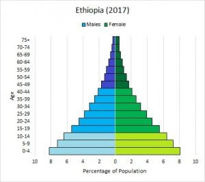 em Expansão, a estrutura etária do diagrama de Etiópia