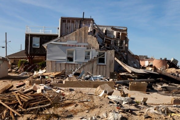 Home in Seaside Heights NJ damaged by hurricane Sandy