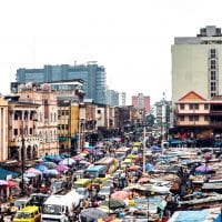 Busy street in Lagos Nigeria