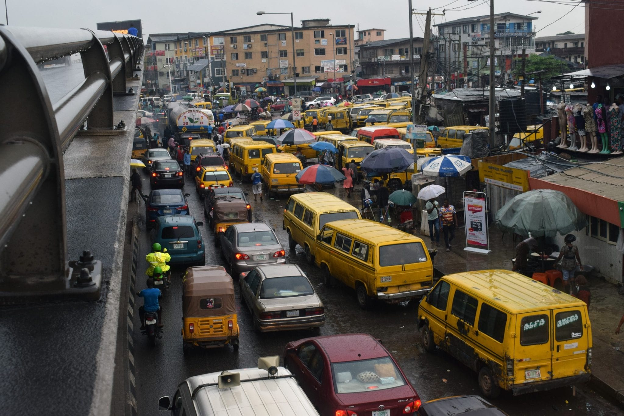 Yaba, Lagos, Nigeria - A view under bridge of Ojuelegba