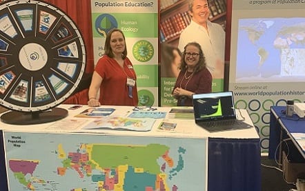 Population Education staff at the 2019 NCSS exhibit booth