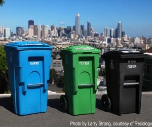 Recycling, compost and garbage bins in San Fransisco