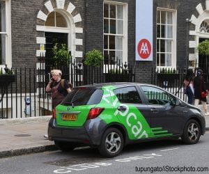 A zipcar on the street in London, England.