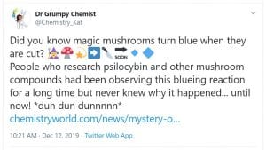 Dr Grumpy Chemist mushroom tweet