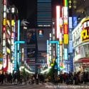 Tokyo, one of the world's megacities, crowded at night