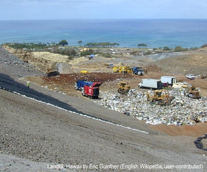 Modern landfill operation at Waimanalo Gulch, the municipal sanitary landfill for Honolulu