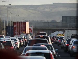 Highway traffic jam