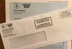 Picture of the 2020 Census letter that was mailed out in March