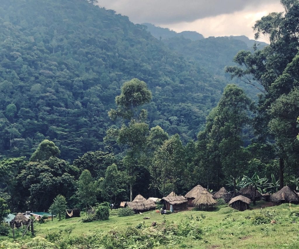 People living on edge of the forest at Bwindi Impenetrable National Park in Uganda