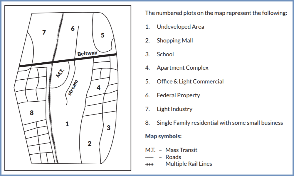 High school students electronically draw on map for city planning exercise