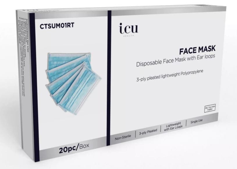 Box of 20 ICU single use face masks