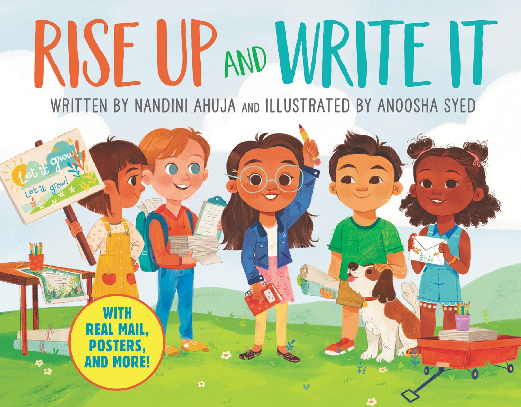 Book cover - Rise Up and Write It written by Nandini Ahuja and illustrated by Anoosha Syed