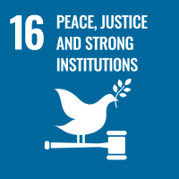UN SDG 16 Peace, Justice and Strong Institutions logo