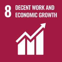 UN SDG 8 Decent Work and Economic Growth logo