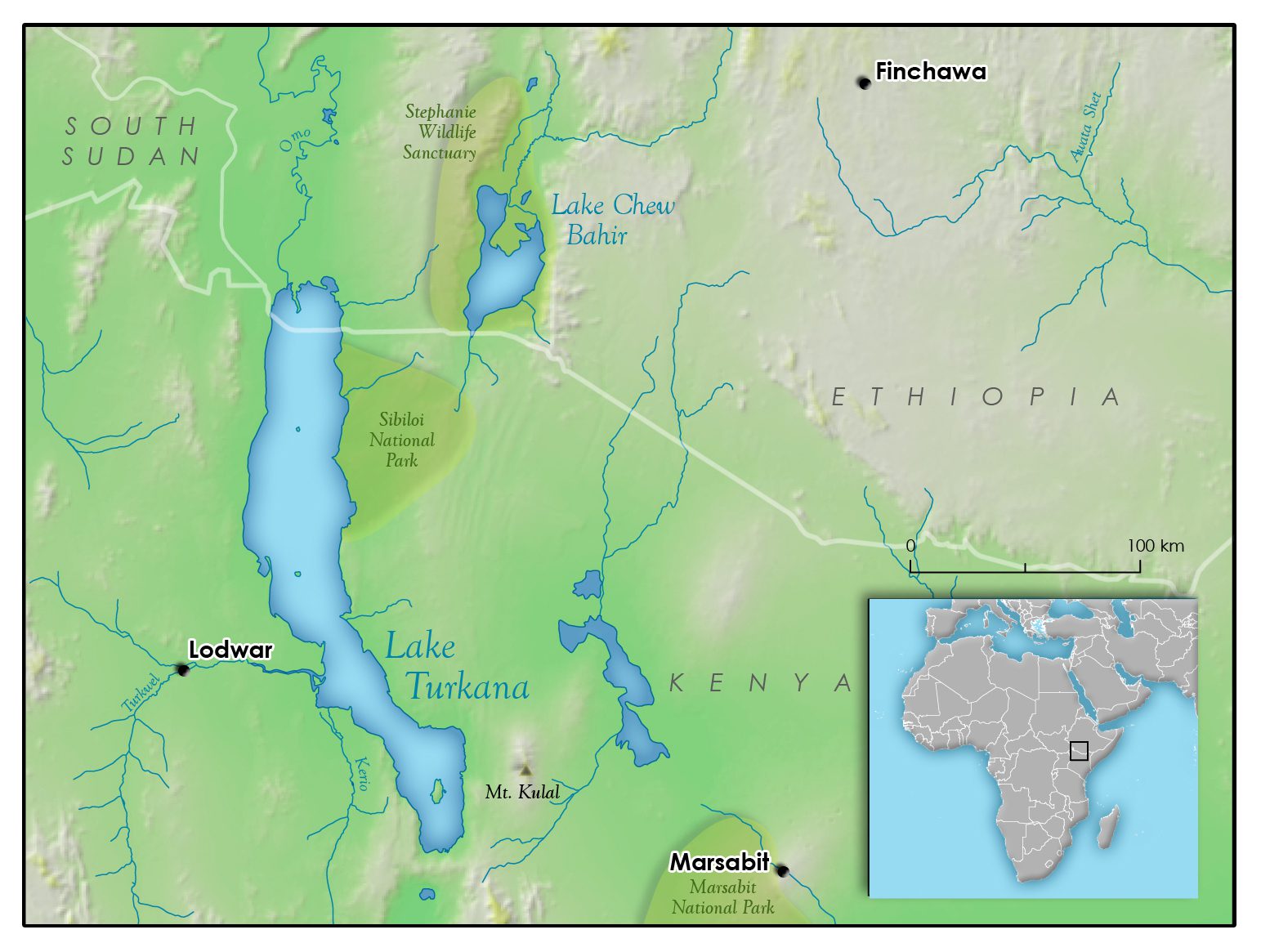 Map of Lake Turkana and its vicinity