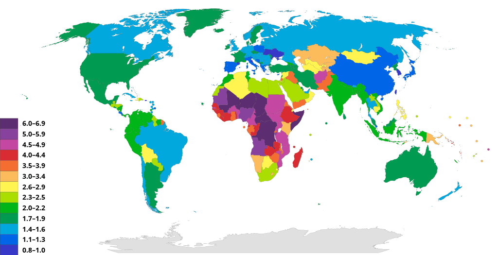 World Population Fertility Rate By Country