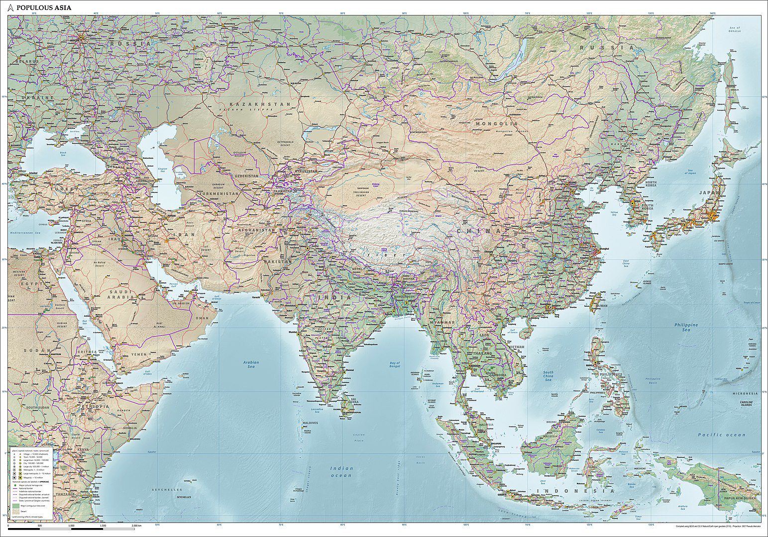 Map of Asia.