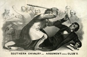 Illustration of the caning of Charles Sumner by Preston Brooks