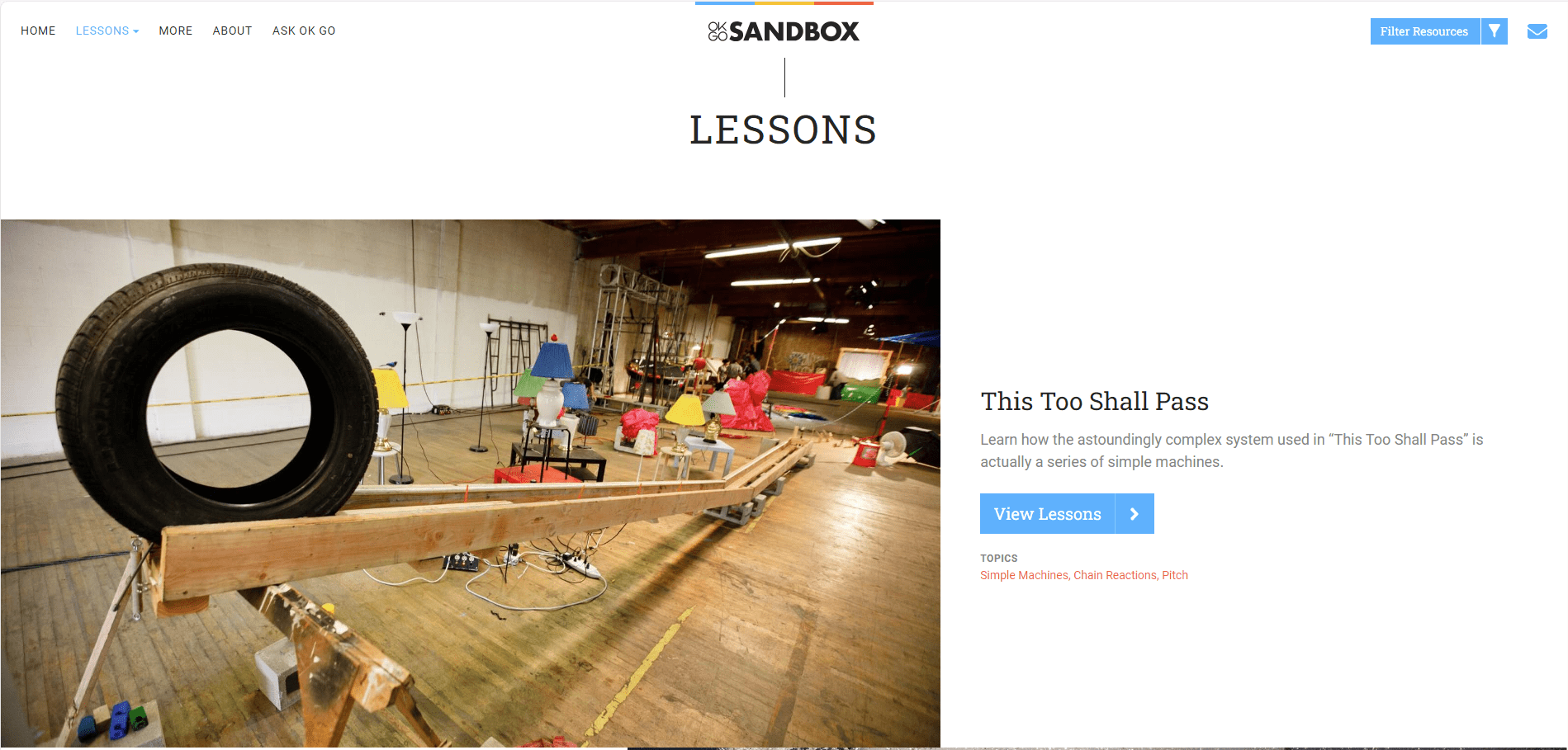 The OK Go Sandbox website uses the band’s videos to teach STEAM lessons 