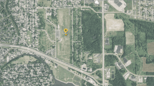 Satellite image of the abandoned Love Canal lot.