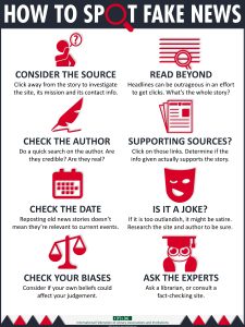 An infographic from IFLA offers 8 tips to spot fake news and increase media literacy.