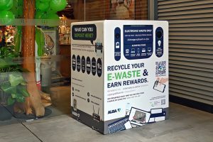 An e-waste container in Singapore to collect and recycle electronics from the public.