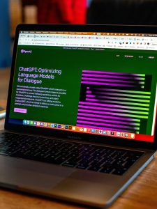 ChatGPT is displayed on a laptop screen.